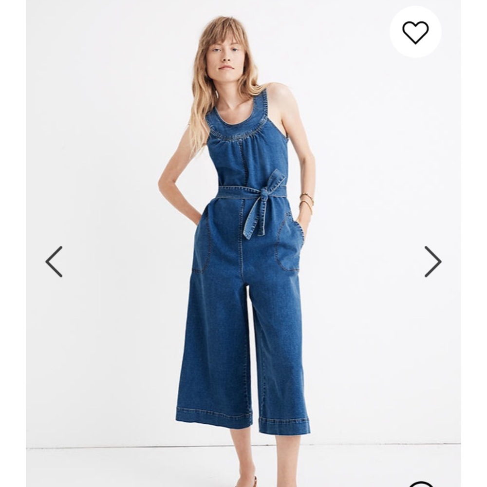 Madewell Denim Halter Wide-Leg Jumpsuit